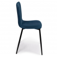 Lot de 4 chaises MACHA en velours bleu canard pour salle à manger