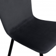 Lot de 4 chaises MACHA en velours gris foncé pour salle à manger