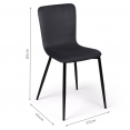 Lot de 4 chaises MACHA en velours gris foncé pour salle à manger