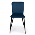 Lot de 4 chaises MACHA en velours mix color bleu, gris clair, gris foncé, jaune