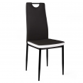 Lot de 6 chaises RONA noires bandeau blanc pour salle à manger