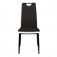 Lot de 6 chaises RONA noires bandeau blanc pour salle à manger