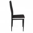 Lot de 6 chaises RONA noires bandeau blanc pour salle à manger