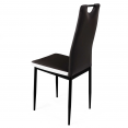 Lot de 6 chaises RONA noires bandeau blanc pour salle à manger