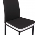 Lot de 6 chaises RONA noires bandeau blanc pour salle à manger