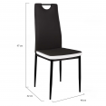 Lot de 6 chaises RONA noires bandeau blanc pour salle à manger