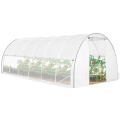 Serre Tunnel De Jardin 12m² Blanche Relevable Avec Moustiquaire - Protection Anti-UV Et Insectes