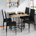 Table console pliable EDI 2-4 personnes façon hêtre et noir design industriel