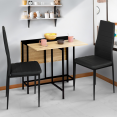 Table console pliable EDI 2-4 personnes façon hêtre et noir design industriel