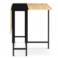 Table console pliable EDI 2-4 personnes façon hêtre et noir design industriel 103 x 76 cm