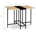 Table console pliable EDI 2-4 personnes façon hêtre et noir design industriel