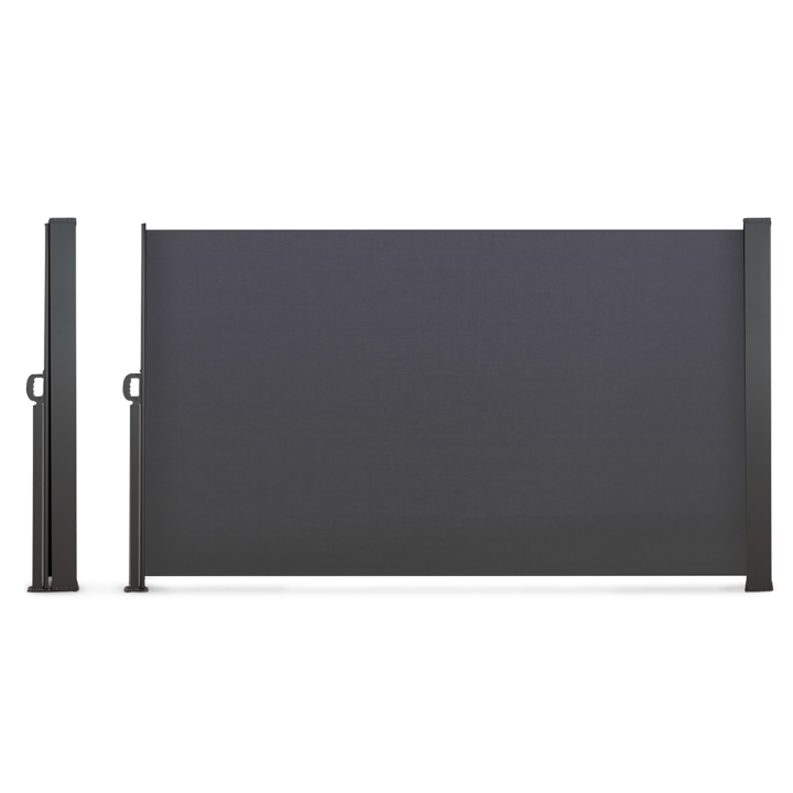 Paravent extérieur rétractable 180 x 500 CM gris anthracite store latéral Paravent extérieur rétractable 180 x 500 CM gris anthracite store latéral
