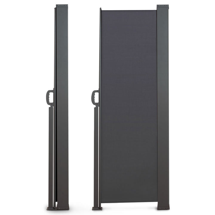 Paravent extérieur rétractable 180 x 500 CM gris anthracite store latéral Paravent extérieur rétractable 180 x 500 CM gris anthracite store latéral