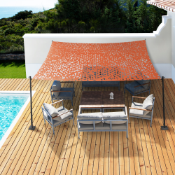 15154 - Tela rectangular de camuflaje terracota 3x4m Voile d'ombrage rectangulaire design ombrière camouflage 3x4 M terracotta