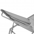 Lot de 2 transats de jardin inclinables en aluminium COZUMEL gris clair et gris avec roulettes