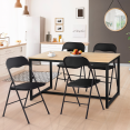 Lot de 4 chaises pliantes KITY noires en PU