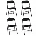 Lot de 4 chaises pliantes KITY noires en PU