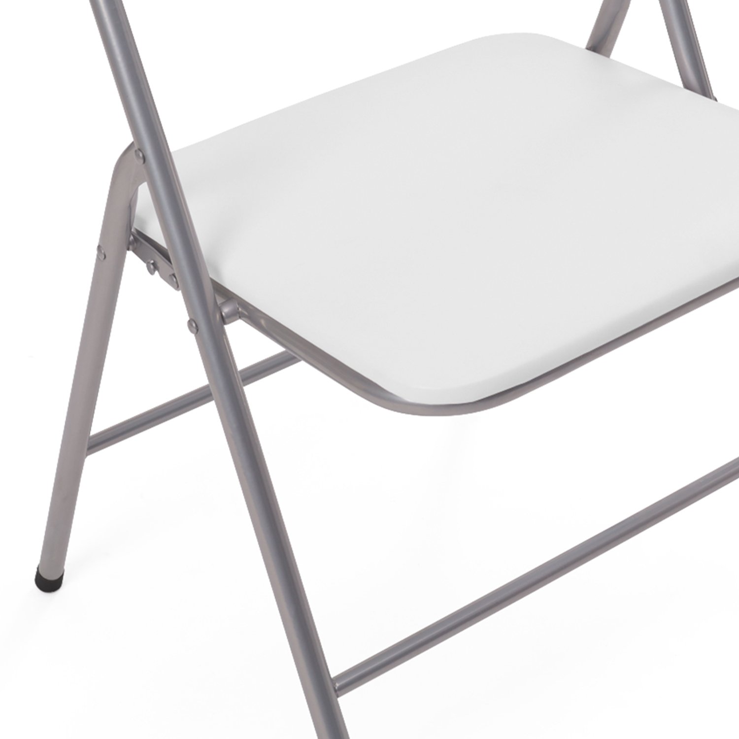 Chaises pliantes blanches de réception en plastique et métal ajourées - Lot de 8
