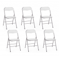 Lot de 6 chaises pliantes KITY blanches en PU
