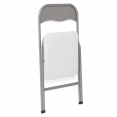 Ensemble pliant table d'appoint 180 cm et 6 chaises KITY blanches en PU