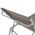 Lot de 2 transats de jardin inclinables en aluminium COZUMEL taupe et gris avec roulettes