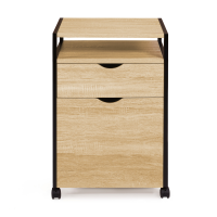 Hefoths Caisson De Bureau Mobile Blanc 76x74.5x36.7cm - Meuble Rangement Avec Support Imprimante En Bois