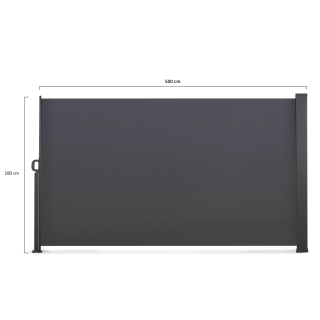 Paravent Extérieur Rétractable IDMarket 180x500 Cm - Store Latéral Gris Anthracite