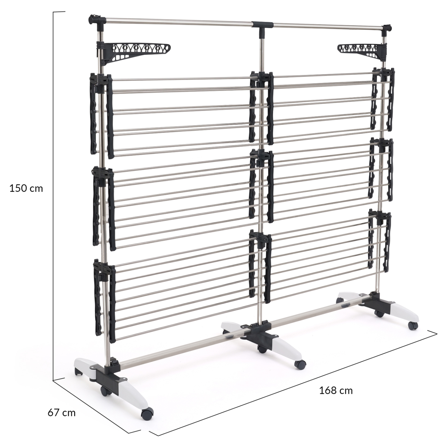 Séchoir à Linge Pliable Extérieur - En Acier Inoxydable - Capacité Grande - Pour Balcon Ou Voyage