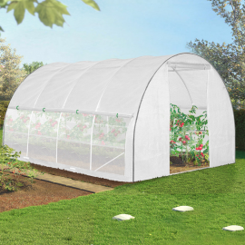 Serre tunnel de jardin 12M² blanche relevable avec moustiquaire Serre tunnel de jardin 12M² blanche relevable avec moustiquaire