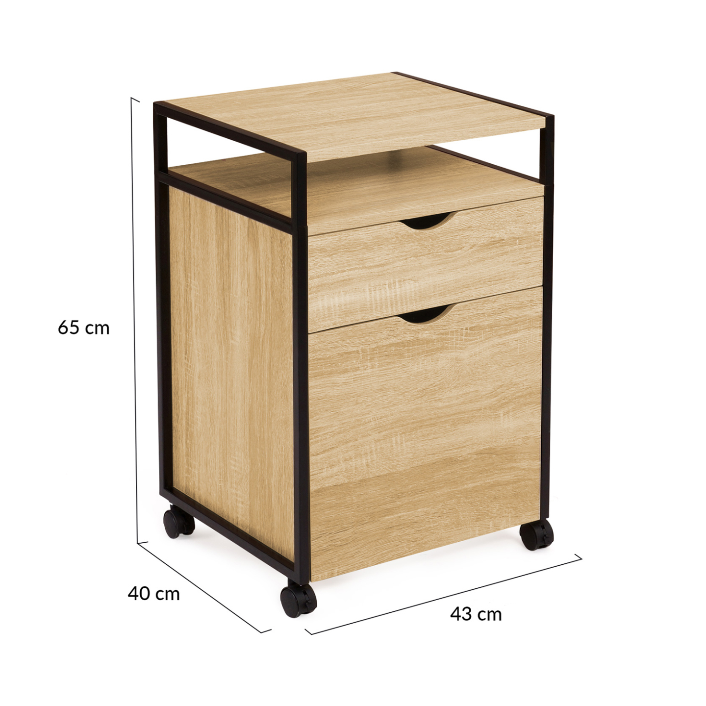 SoBuy FBT129-W Caisson de Bureau à 2 Tiroirs Support Imprimante sur