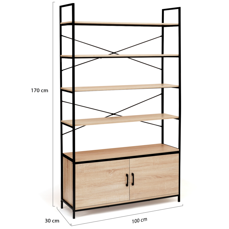 Etagère 5 Niveaux Détroit Design Industriel 170 Cm - 13531 32D