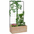 Jardinière en bois JESSY 80 x 30 CM avec treillis carré potager