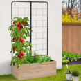 Jardinière en bois JESSY 80 x 30 CM avec treillis carré potager