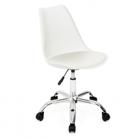 Chaise de bureau en velours Kamyra® - Ergonomique, mobile et