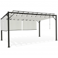 Pergola LUXE lames orientables CEFALU 3x4 M et 4 stores écrue