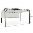 Pergola LUXE lames orientables CEFALU 3x4 M et 4 stores écrue
