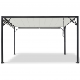 Pergola LUXE lames orientables CEFALU 3x4 M et 4 stores écrue