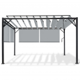 Pergola LUXE lames orientables CEFALU 3x4 M et 4 stores gris clair