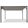 Pergola LUXE lames orientables CEFALU 3x4 M et 4 stores taupe