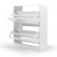 MEUBLE CHAUSSURES BLANC 2 PORTES BLANCHES