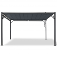 Pergola LUXE lames orientables CEFALU 3x4 M et 4 stores gris anthracite