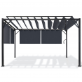 Pergola LUXE lames orientables CEFALU 3x4 M et 4 stores gris anthracite