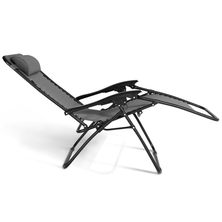 Lot de 2 fauteuils de jardin RELAX grand confort gris anthracite Lot de 2 fauteuils de jardin RELAX grand confort gris anthracite