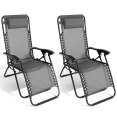 Lot de 2 fauteuils de jardin RELAX grand confort gris anthracite