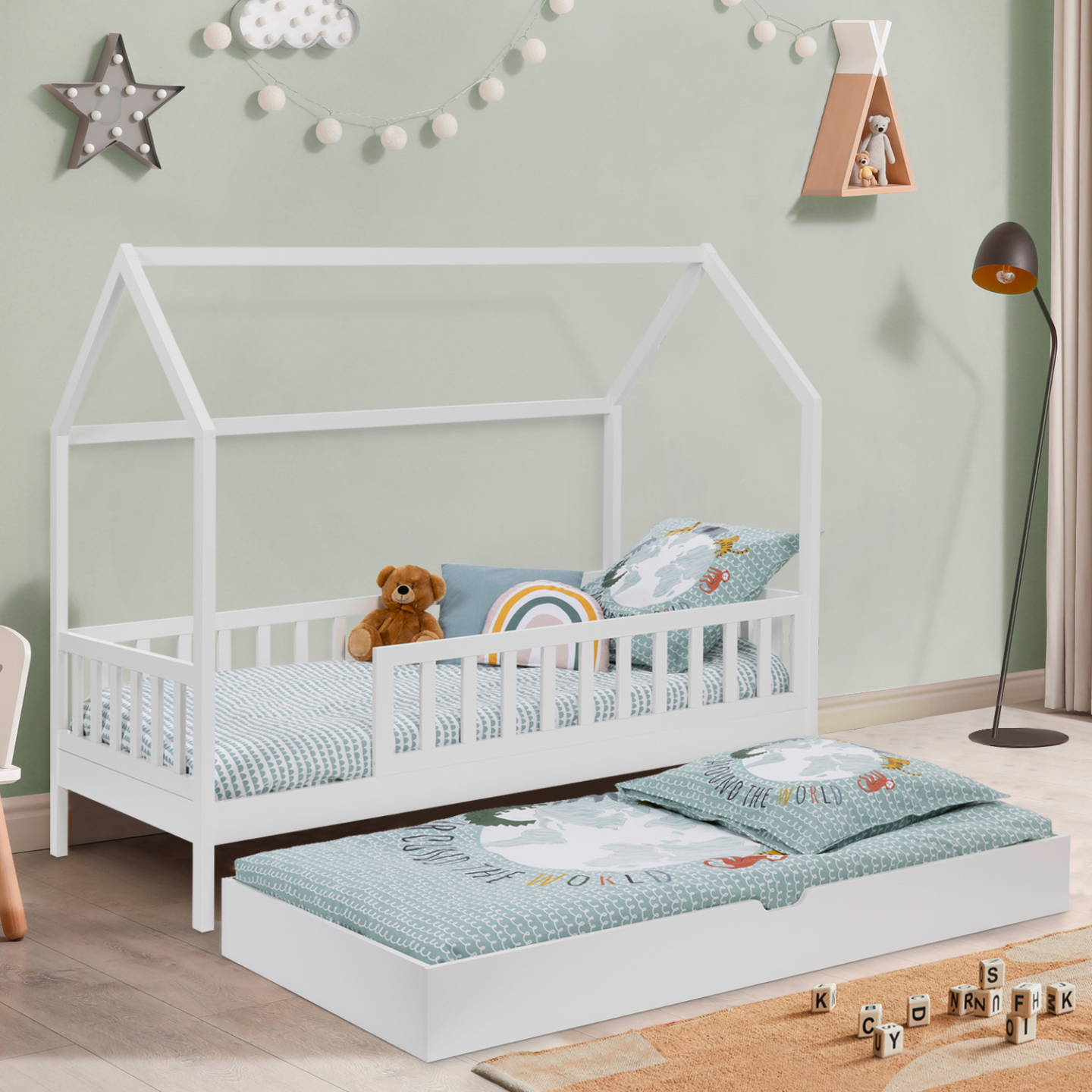 Tiroir de lit 80 x 180 avec sommier BUDDY - beige