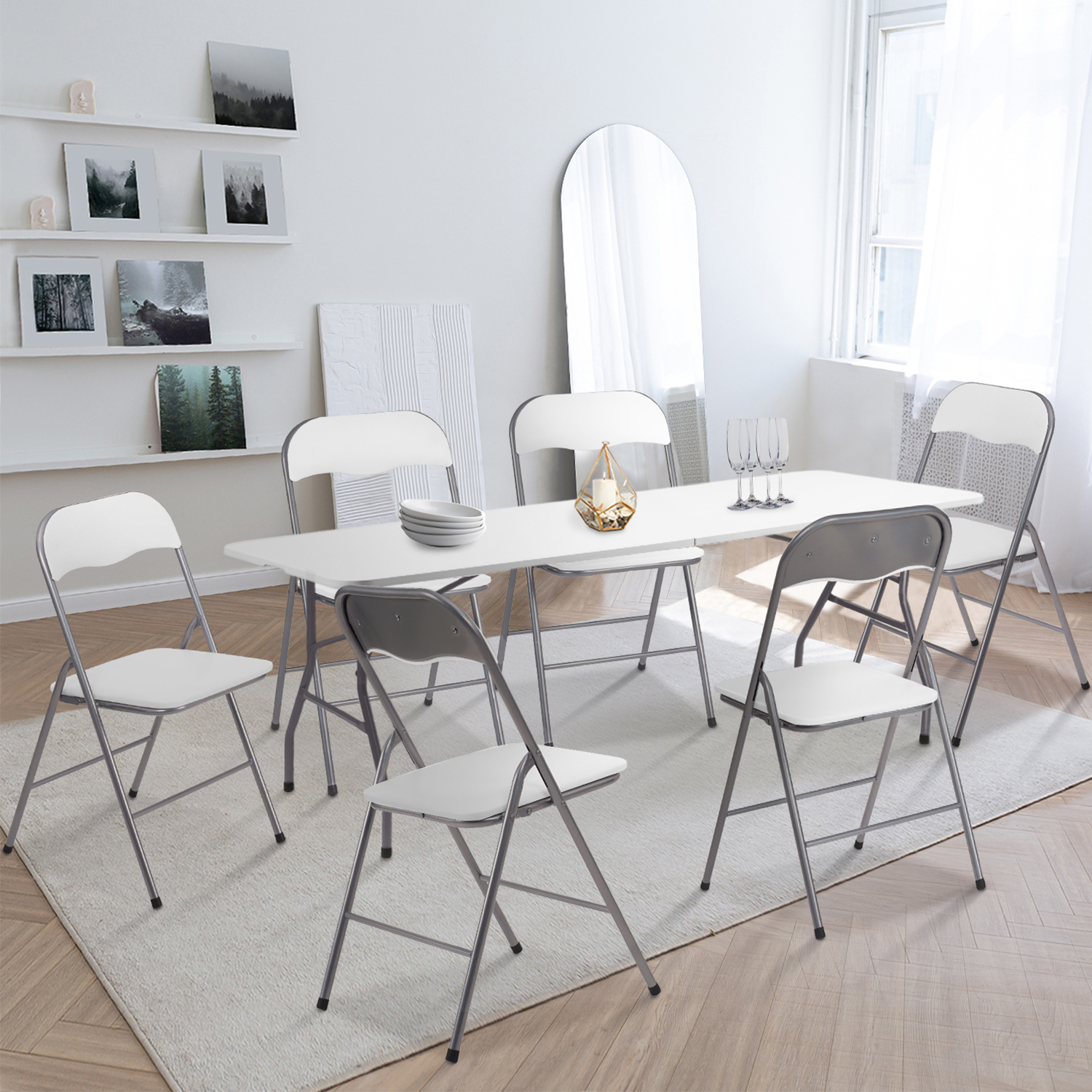 Ensemble de table de salle à manger d'affaires - Table de salle de réception,  table de conférence et ensemble de chaises, table de salle à manger ronde  en bois simple, bureau, réception