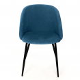 Lot de 2 chaises NINON en velours bleu pour salle à manger