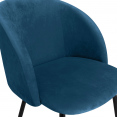 Lot de 2 chaises NINON en velours bleu pour salle à manger