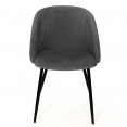 Lot de 2 chaises NINON en velours gris foncé pour salle à manger