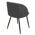Lot de 2 chaises NINON en velours gris foncé pour salle à manger